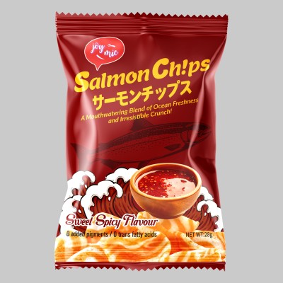 Joymie Salmon Chips Sweet Spicy Flav 28g