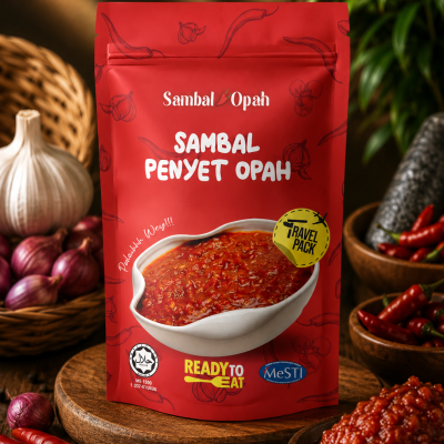 SAMBAL OPAH - TRAVEL PACK - SAMBAL PENYET OPAH 150gram