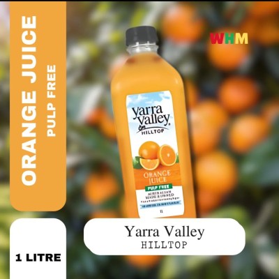Yarra Valley Hilltop Orange Juice Pulp Free  (1L X 6 Bottle)