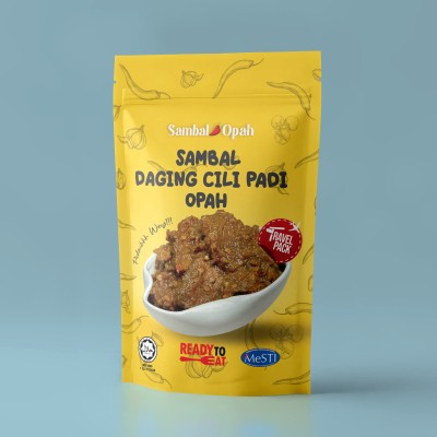 SAMBAL OPAH - TRAVEL PACK - SAMBAL DAGING CILI PADI OPAH 150gram