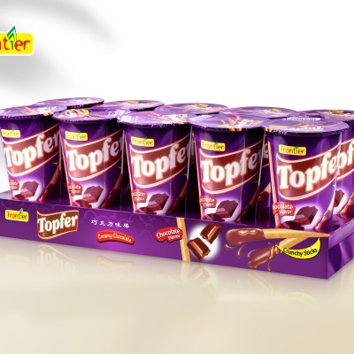 TOPFER Crunchy Sticks 40g x 10 cups x 8 trays (Chocolate )