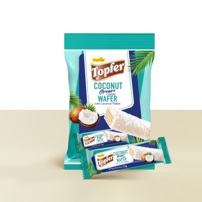 TOPFER Coated Wafer with Coconut Flakes 84g x 36 bags