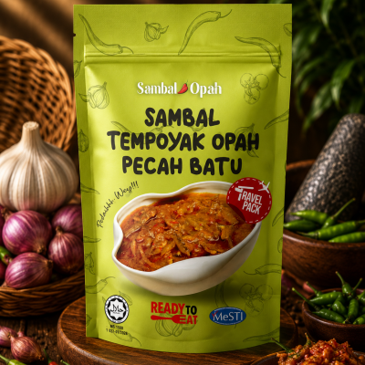 SAMBAL OPAH - TRAVEL PACK - SAMBAL TEMPOYAK OPAH PECAH BATU 150gram