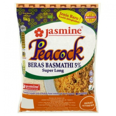 BERAS JASMINE BASHMATHI PEACOCK (5KG)