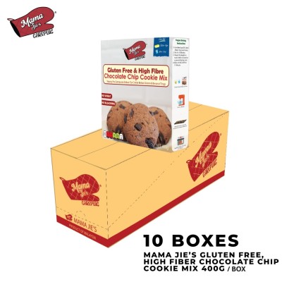 Mama Jie's Gluten Free, High Fiber Chocolate Chip Cookie Mix 400g per box