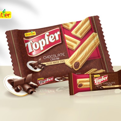 TOPFER Cream Filled Wafer Stick 120g x 24 packs (Chocolate Flavoured)