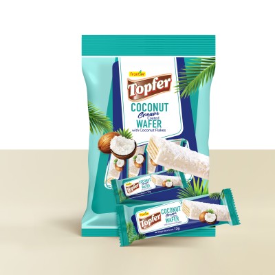 TOPFER Coated Wafer with Coconut Flakes 288g x 12 bags