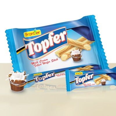 TOPFER Cream Filled Wafer Stick 120g x 24 packs (Milk Flavoured)