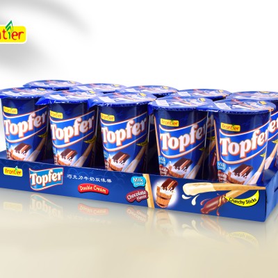 TOPFER Crunchy Sticks 40g x 10 cups x 8 trays (Choc & Milk)