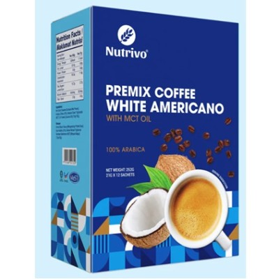 Nutrivo Keto Premix Coffee White Americano with MCT Oil 21g x 12s