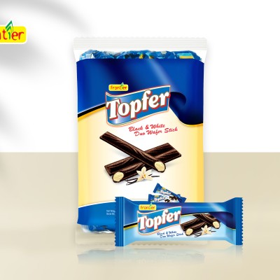 TOPFER Cream Filled Wafer Stick 7g x 40 pcs x 36 bags (Black & White Flavoured)