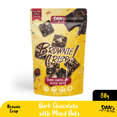 Dark Chocolate w Mixed Nuts Brownie Crisp 80g (Carton of 20 pcks x 80g)