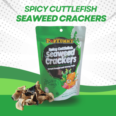 POPYUMMY - Spicy Cuttlefish Seaweed Crackers 1x24 units (42g each unit)